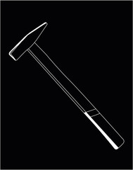 hammer white on black background