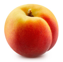 Whole peach on white background