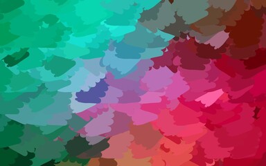 Light Green, Red vector template with chaotic shapes.