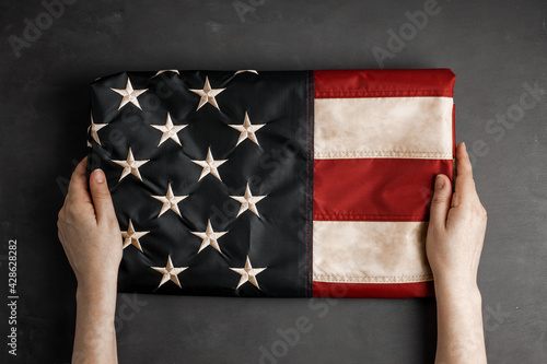 Patriotic background with vintage american flag. 4th of july, memorial or labor day