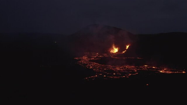 Volcanic eruption at Fagradalsfjall, Iceland, 2021