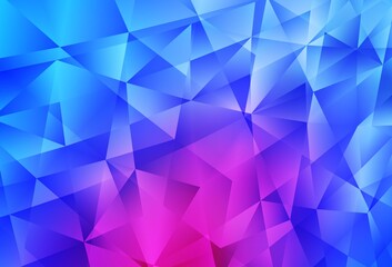 Light Pink, Blue vector gradient triangles texture.