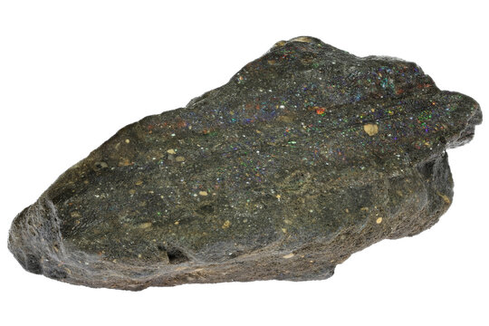 black matrix opal from Gualguire Mine, Honduras isolated on white background