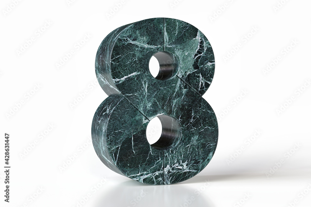 Poster marble font number 8 exquisitely veined. ideal graphic resource for interior design and architecture