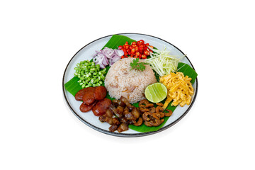 Rice Mixed with Shrimp paste - Thai traditional food