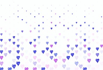 Light Pink vector backdrop with sweet hearts.