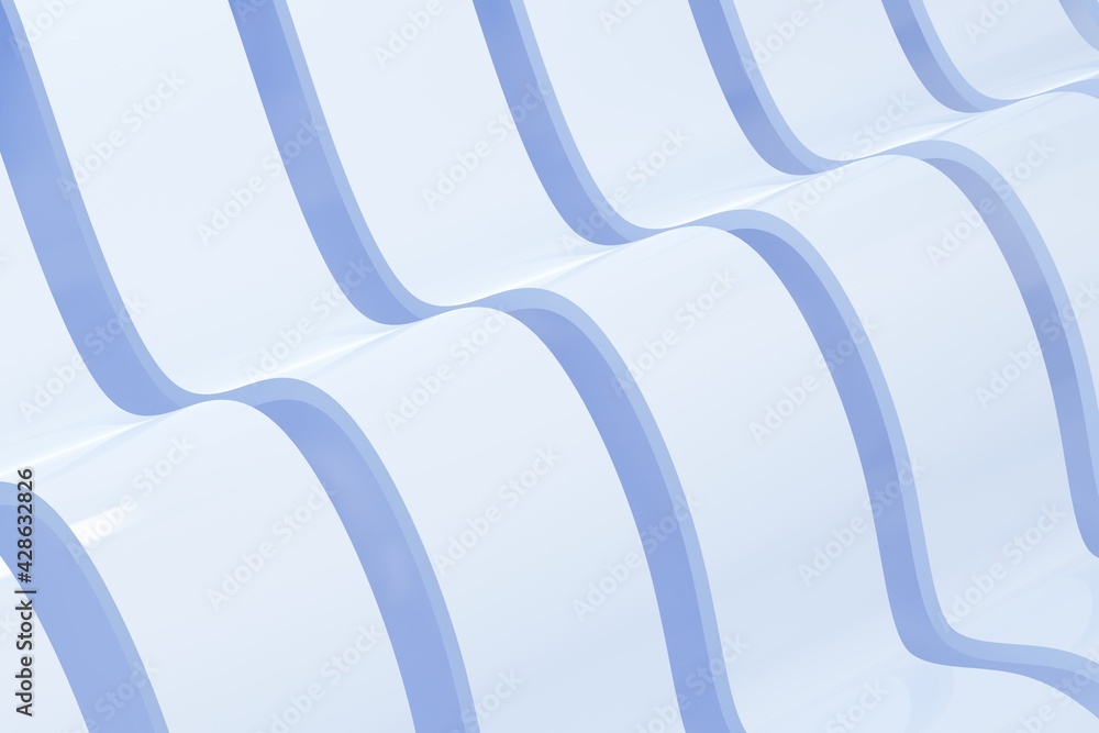 Poster abstract light background with plastic wave. 3d rendering