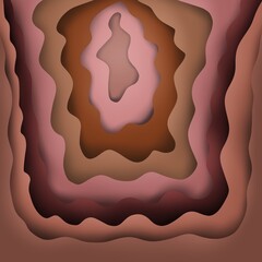 Abstract background. Pink and brown layers with paper cut effect.