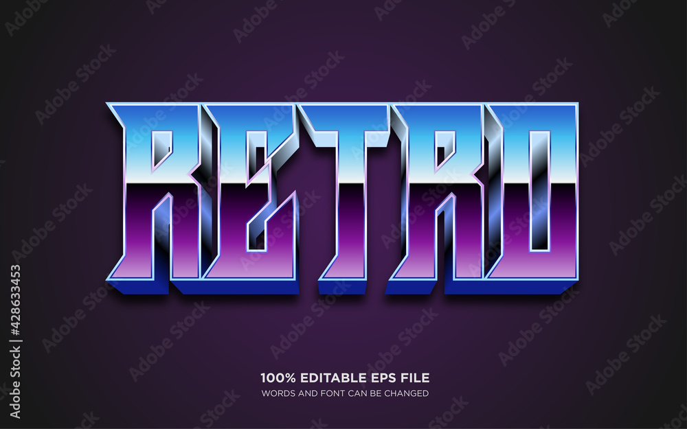 Poster retro 3d text style effect