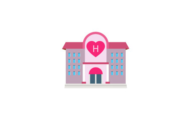 Love Hotel vector flat icon. Isolated Hotel for couple, sex, night club, wedding hotel emoji illustration
