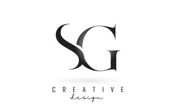 SG s g letter design logo logotype concept with serif font and elegant style vector illustration.
