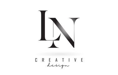 LN l n letter design logo logotype concept with serif font and elegant style vector illustration.