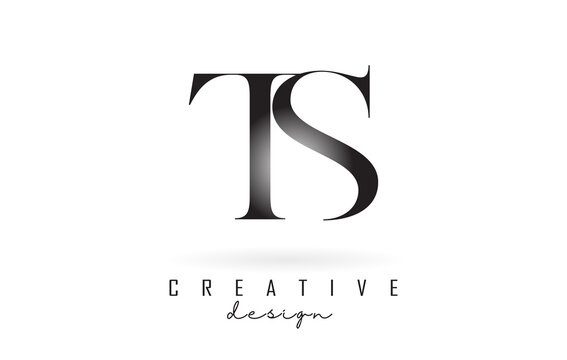 TS t s letter design logo logotype concept with serif font and elegant style vector illustration.