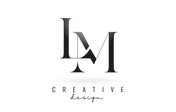 LM l m letter design logo logotype concept with serif font and elegant style vector illustration.