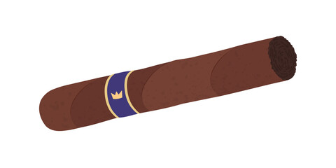 Cigar. Tobacco products. Vector illustration.