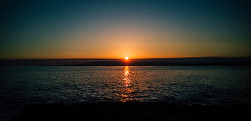sunset over the sea