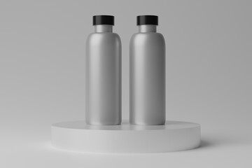 3D Illustration. Blank Bottle Mockup