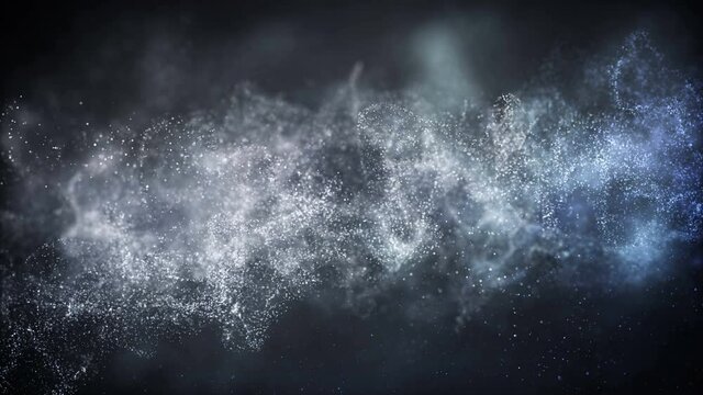 Abstract motion background shining flying particles stars magic dust and light waves