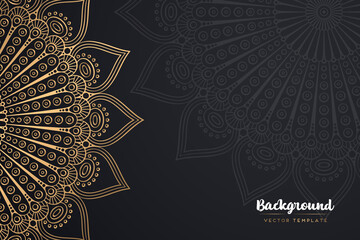 Vector islamic gold background with mandala