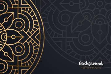 Fototapeta premium Vector islamic gold background with mandala