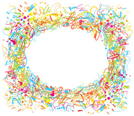 Сircular abstraction. Сolorful doodles. Template for text or photo