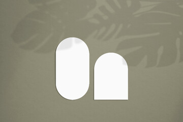 Mockup cards in a minimalistic style. Blank oval form with rounded edges. Perfect for wedding...