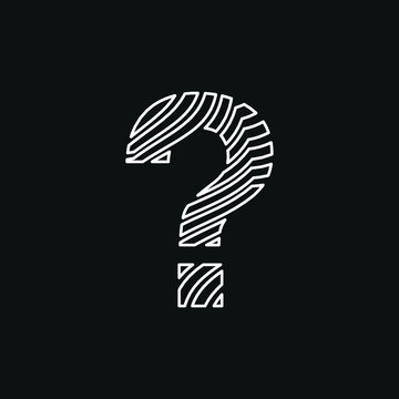 interrogation symbol curved lines in motion editable vector