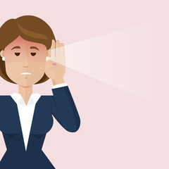 The businesswoman hear a bad news.Modern vector illustration in flat style.