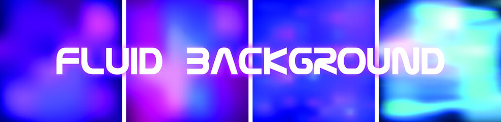 Future concept. Set of fluid surface backdrops. Vibrant backrounds with liquid colors. Creative futuristic design for poster, brochure, flyer and card. EPS 10.