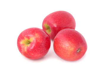 Three red apples isolated on white