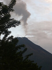 Smoke top of Arenal Volcano in Costa Rica