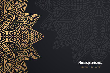 Vector islamic gold background with mandala