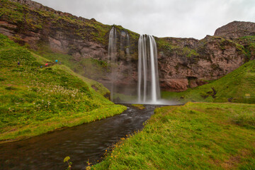 Seljalandsfoss waterfall in summer, Iceland