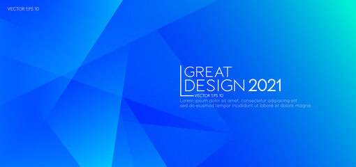 Modern blue corporate background with triangles gradient geometric shapes. Abstract banner design template for concept of business and technology. Vector