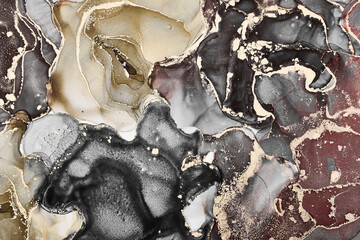 Alcohol ink art.Mixing liquid paints. Modern, abstract colorful background, wallpaper. Marble texture.Translucent colors