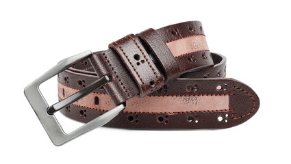 Belt leather, purse, isolated on white background