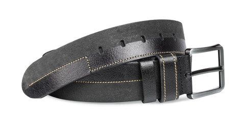 Belt leather, purse, isolated on white background