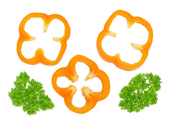 Bell pepper sliced isolated on white background