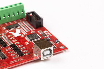 CNC motherboard isolated above white background