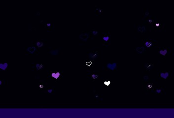 Light Purple, Pink vector backdrop with sweet hearts.