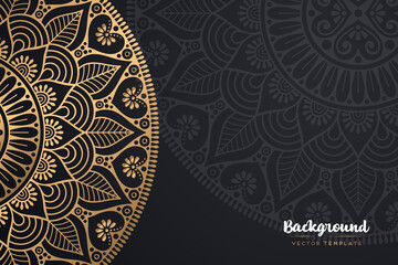Vector islamic gold background with mandala