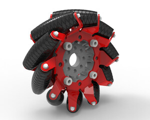 3D rendering - perspective view of an omni wheel design