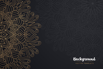 Vector islamic gold background with mandala
