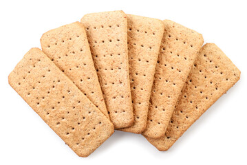 Biscuits on white background, isolated. The view from top
