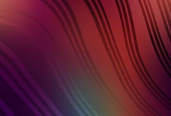 Fototapeta premium Dark Green, Red vector background with bent lines.