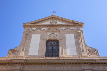 Fototapeta na wymiar Palermo Baroque Church of St. Nicholas of Tolentino (Chiesa di San Nicola da Tolentino, 1609), located on Via Maqueda. Palermo, Sicily, Italy.