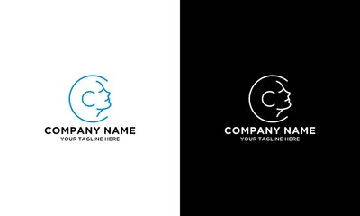 C Letter Luxury Beauty Face Logo Design Vector