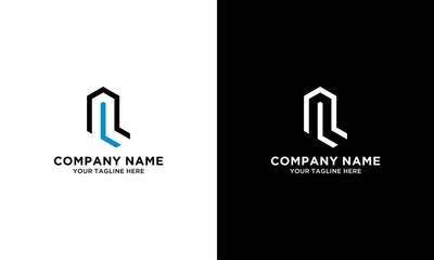 Letter  nl logo design vector icon