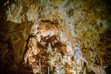 Cave interior with stalactite and stalagmite © VincentBesse 
