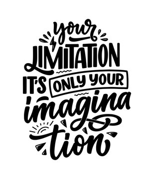Naklejki Hand drawn lettering quote in modern calligraphy style about business motivation. Inspiration slogan for print and poster design. Vector